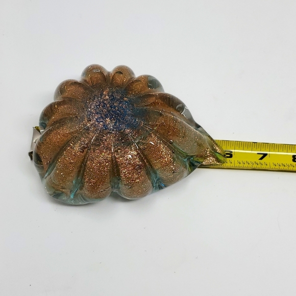 Murano Like Glass Ultramarine Gold Flecking Sculptured Bowl Barovier & Toso MCM - Picture 7 of 8